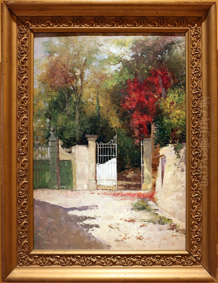cancello a villa pucci a firenze Oil Painting by Gualtiero Baynes