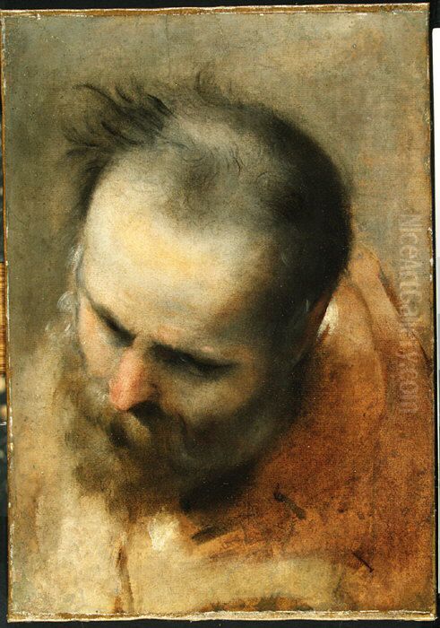 Head of a Bearded Man Looking to Lower Left (Nicodemus) Oil Painting by Federico Barocci
