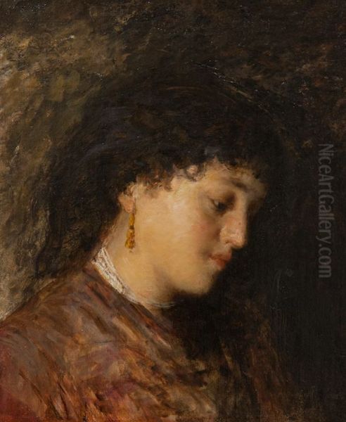 Head of a girl Oil Painting by Noe Bordignon