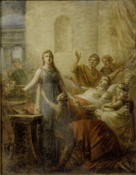 Alkeste opfert sich fur Admetos Oil Painting by Heinrich Fuger