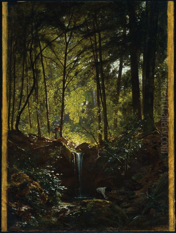 Stream in the Forest near Plombieres Oil Painting by Francois-Louis Francais