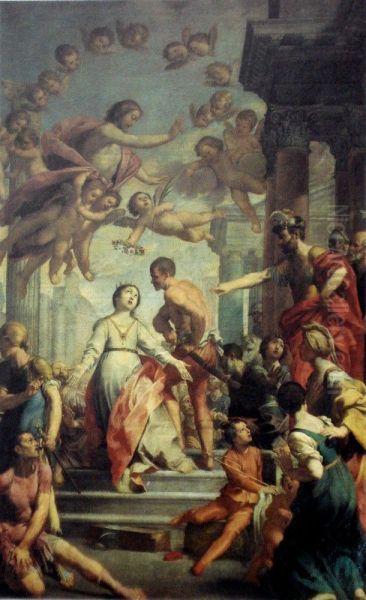 Martyrium der Hl Katharina Oil Painting by Francesco Gessi