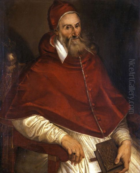 Papst Gregor XIII. Oil Painting by Bartolomeo Passarotti