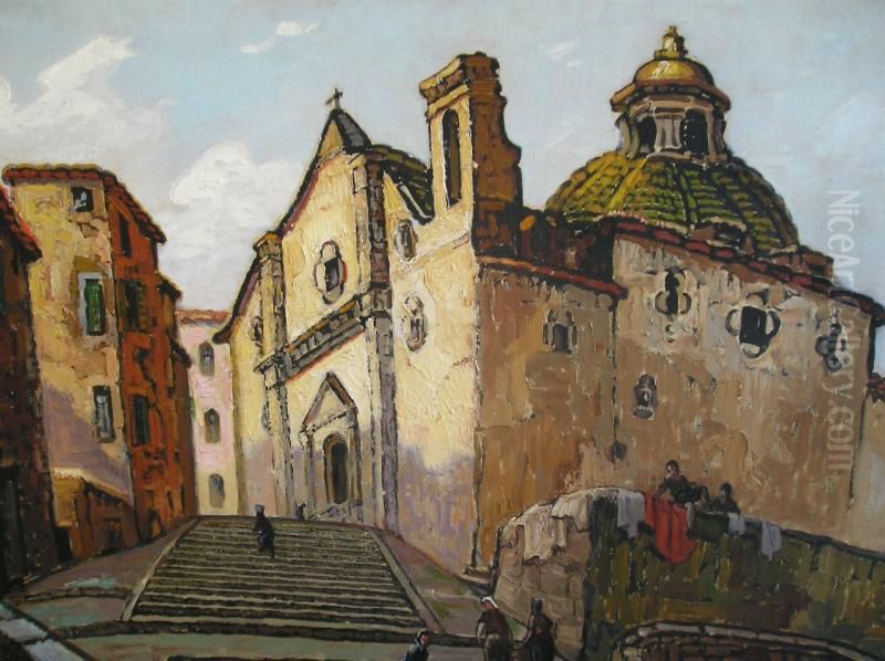 Une eglise a Calvi Oil Painting by Raoul Carre