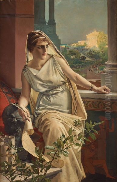 Hypatia Oil Painting by Julius Kronberg