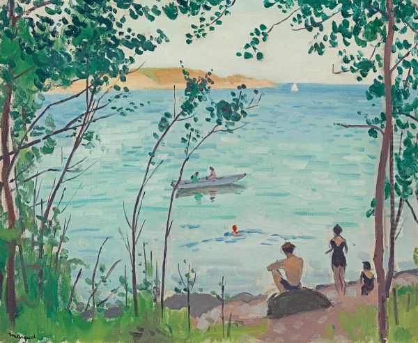Baigneurs a Carqueiranne Oil Painting by Albert Marquet