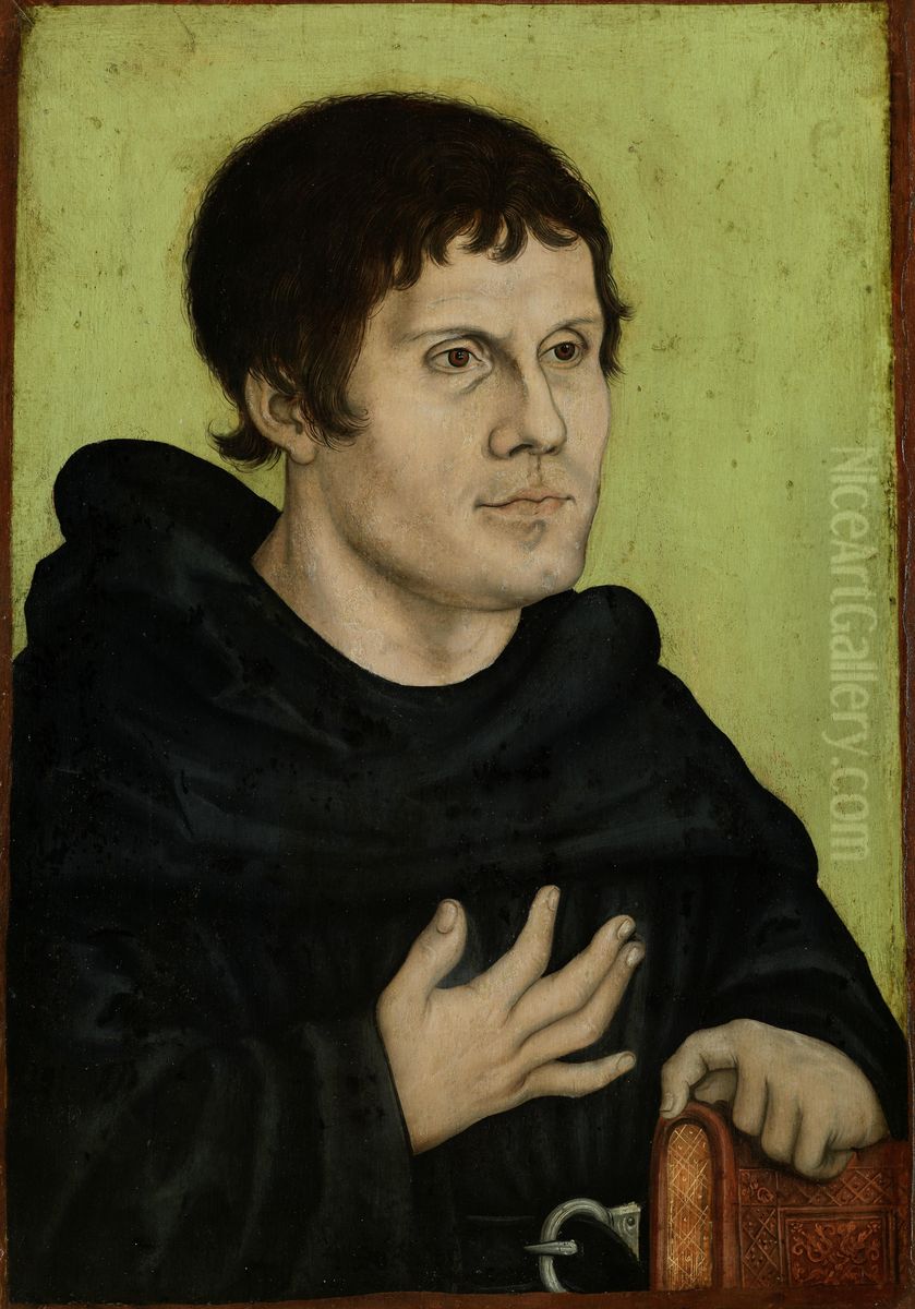 Posthumes Bildnis Martin Luthers (1483-1546) als Augustinermonch Oil Painting by Lucas Cranach the Elderand workshop
