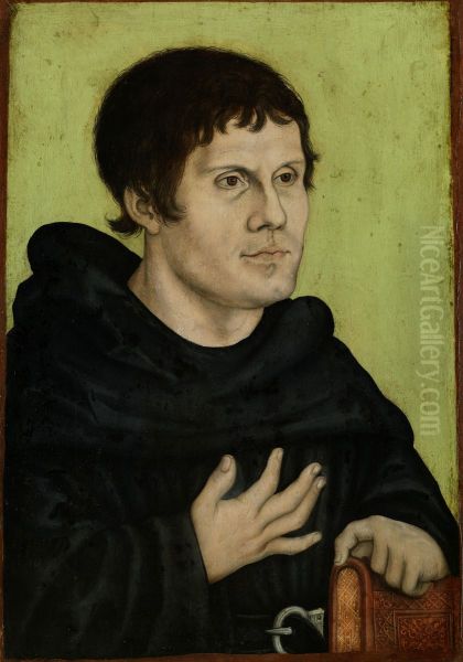 Posthumous Portrait of Martin Luther as an Augustine Monk Oil Painting by Lucas Cranach the Elderand workshop