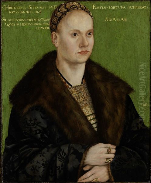 Portrait of Christoph Scheurl Oil Painting by Lucas Cranach the Elder