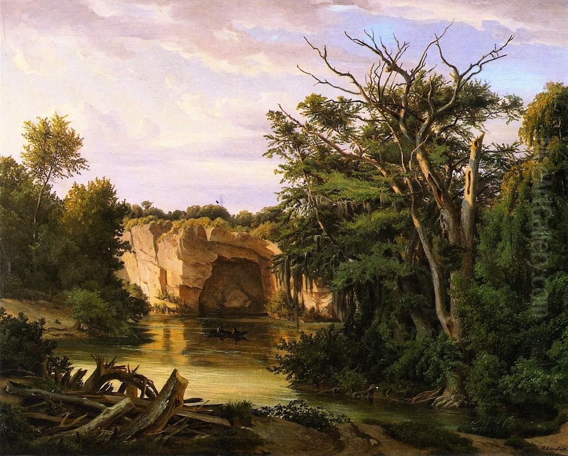 Guadalupe River Landscape Oil Painting by Hermann Lungkwitz