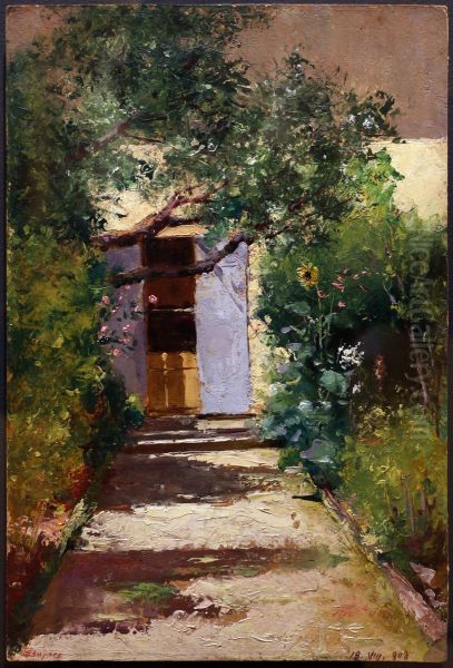 giardinetto di casa maria firenze Oil Painting by Gualtiero Baynes