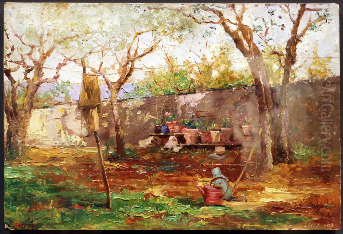 giardinetto della signorina finzi a marignolle Oil Painting by Gualtiero Baynes