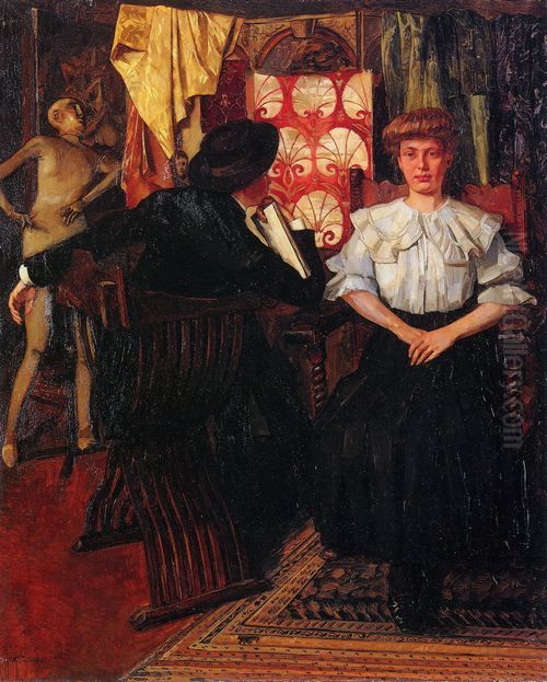 Studio scene Oil Painting by Wilhelm Heinrich Trutbner