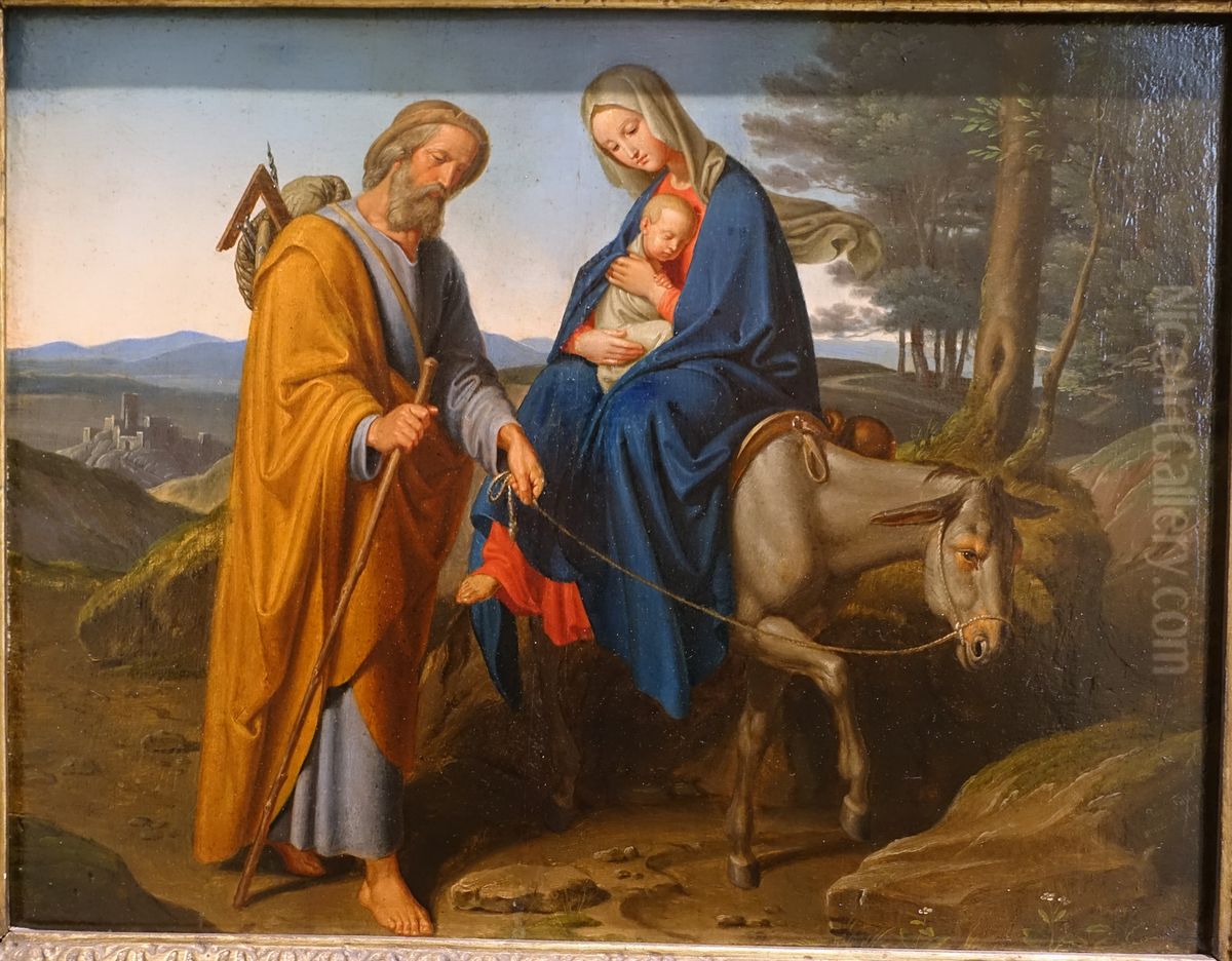 Flucht nach Agypten Oil Painting by Joseph von Fuhrich