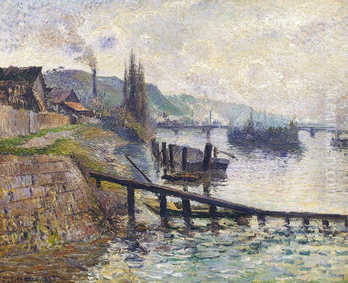 La Cote sainte-Catherine a Rouen Oil Painting by Camille Pissarro