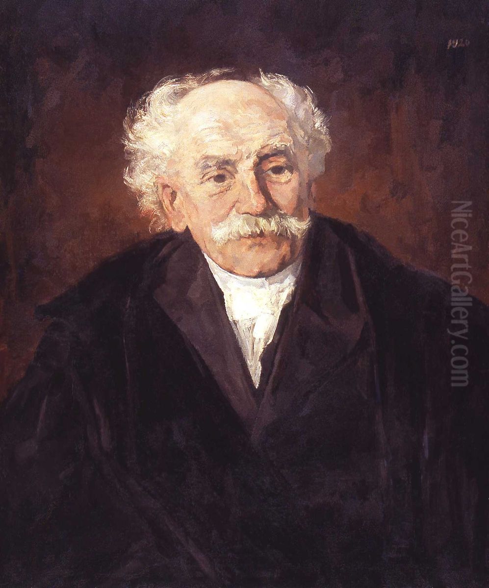Professor Willem van der Vlugt (1853-1928), law professor Leiden University Oil Painting by Menso Kamerlingh Onnes