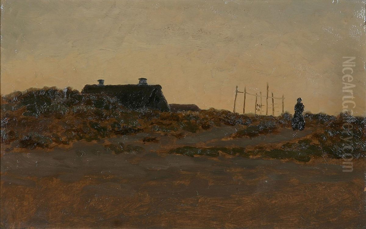 Evening at Skagen Osterby. Oil Painting by Wilhelm Xylander