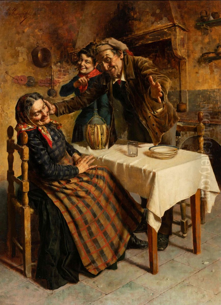 The Admirer Oil Painting by Eugenio Zampighi