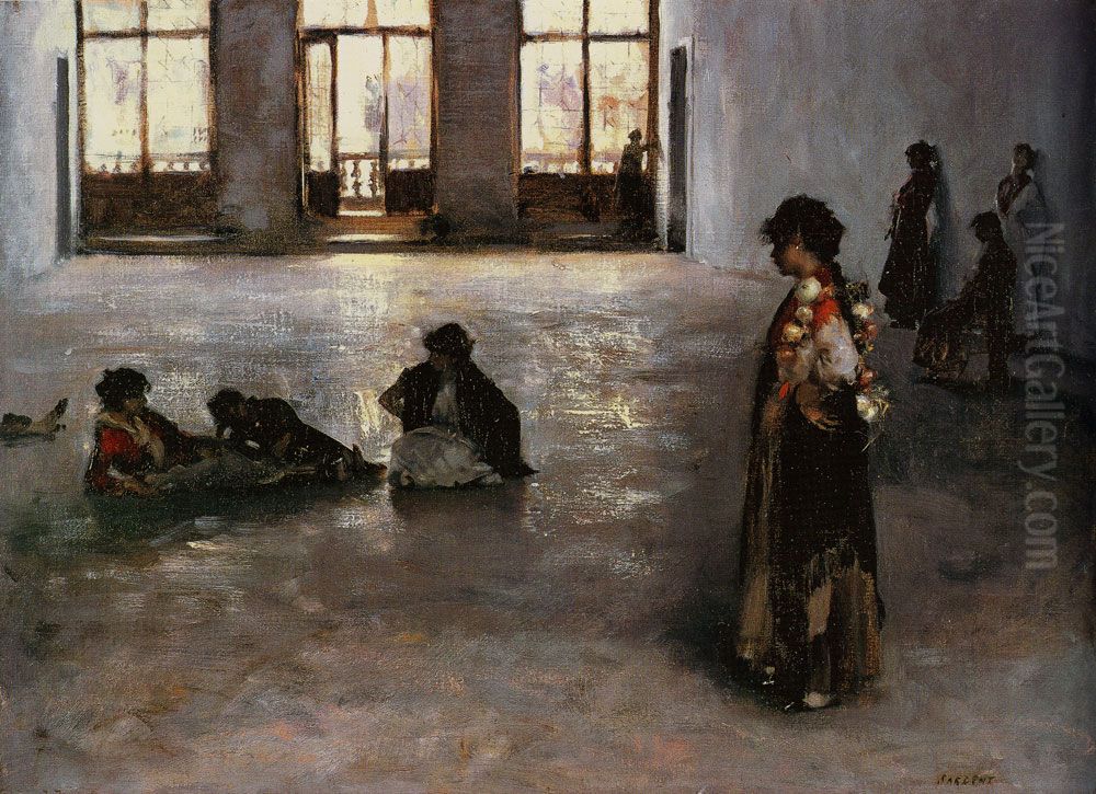 Venetian women in the Palazzo Rezzonico Oil Painting by John Singer Sargent