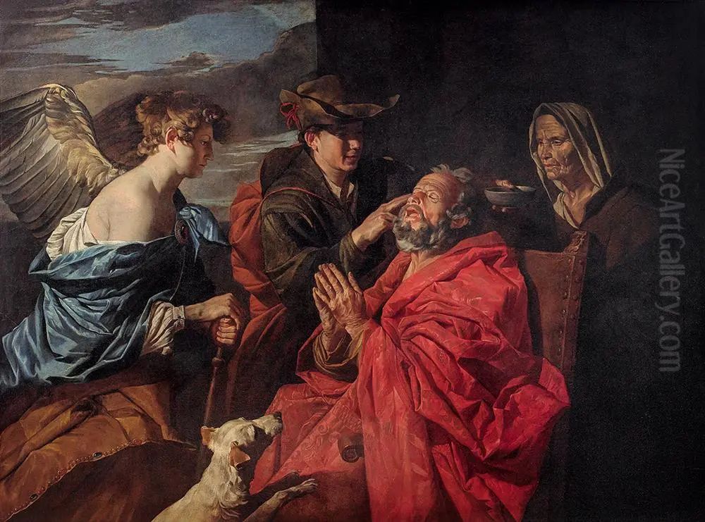 Healing of Tobit Oil Painting by Matthias Stom
