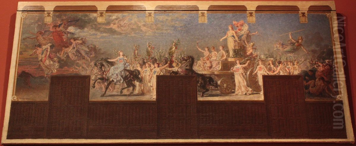 Le Triomphe de la Republique Oil Painting by Pierre-Paul-Leon Glaize