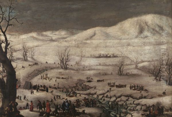 Ribolov na Cerkniskem jezeru Oil Painting by Franz Anton von Steinberg