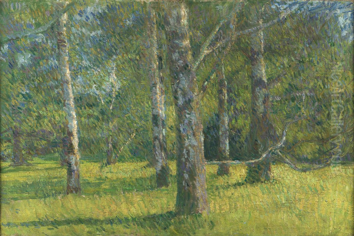 Birches in Laxenburg Oil Painting by Matija Jama