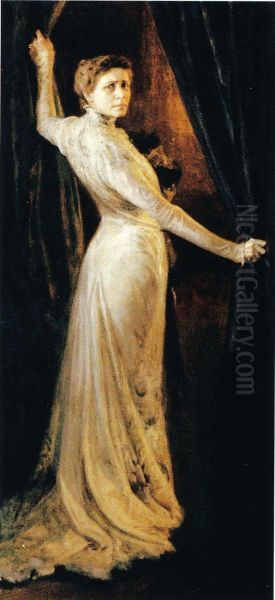 actress Ida Aalberg (1857-1915) Oil Painting by Albert Edelfelt