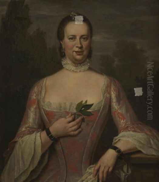 Portret van Carolina van Nassau Oil Painting by Jan Maurits Quinkhard