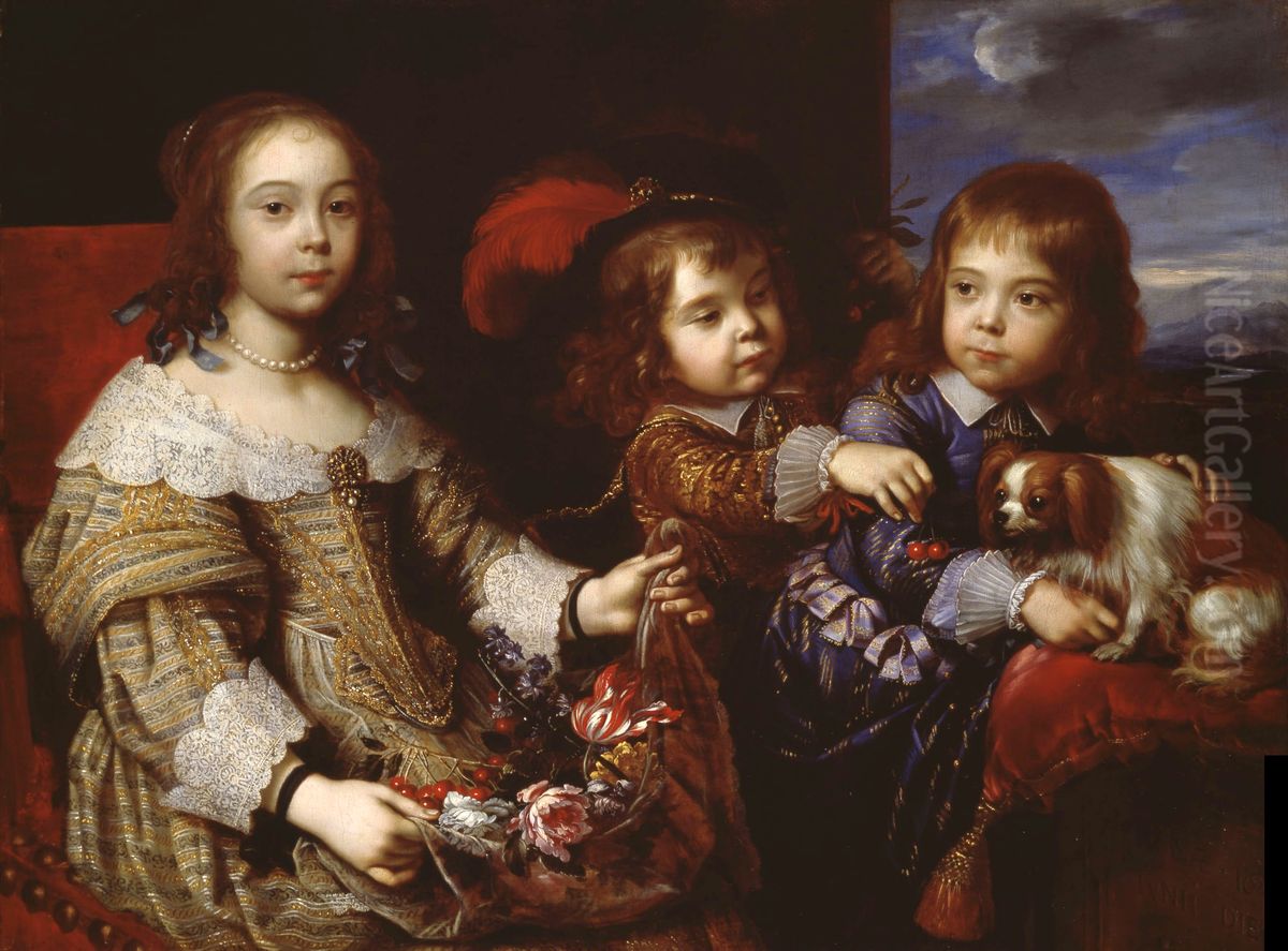 The Children of theDuc de Bouillon Oil Painting by Pierre Mignard I