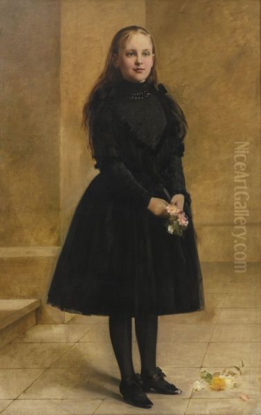 Koningin Wilhelmina op 11-jarige leeftijd Oil Painting by Hubert Vos