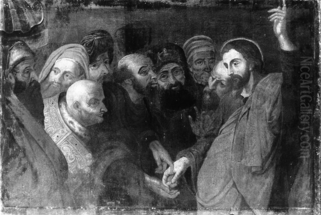 Christus met cijnspenning, acht uitgeschilderde koppen voor en naast hem Oil Painting by Sir Anthony Van Dyck