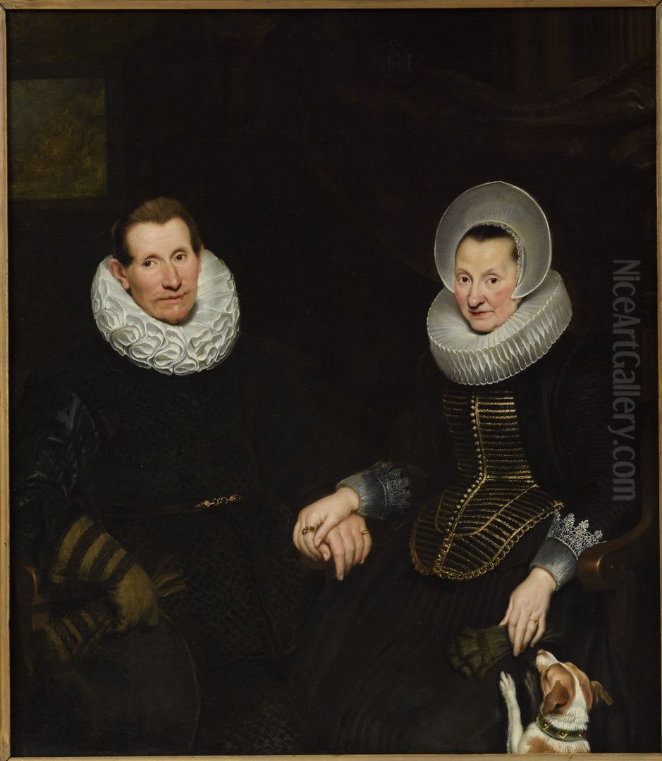 Portret van een echtpaar of moeder en zoon Oil Painting by Cornelis De Vos