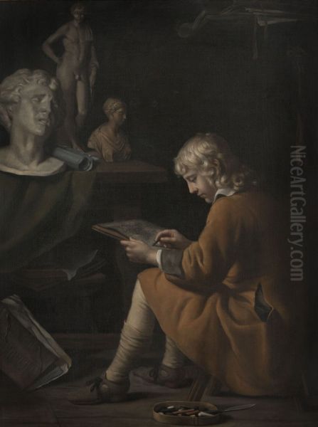 De jonge tekenaar Oil Painting by Wallerant Vaillant