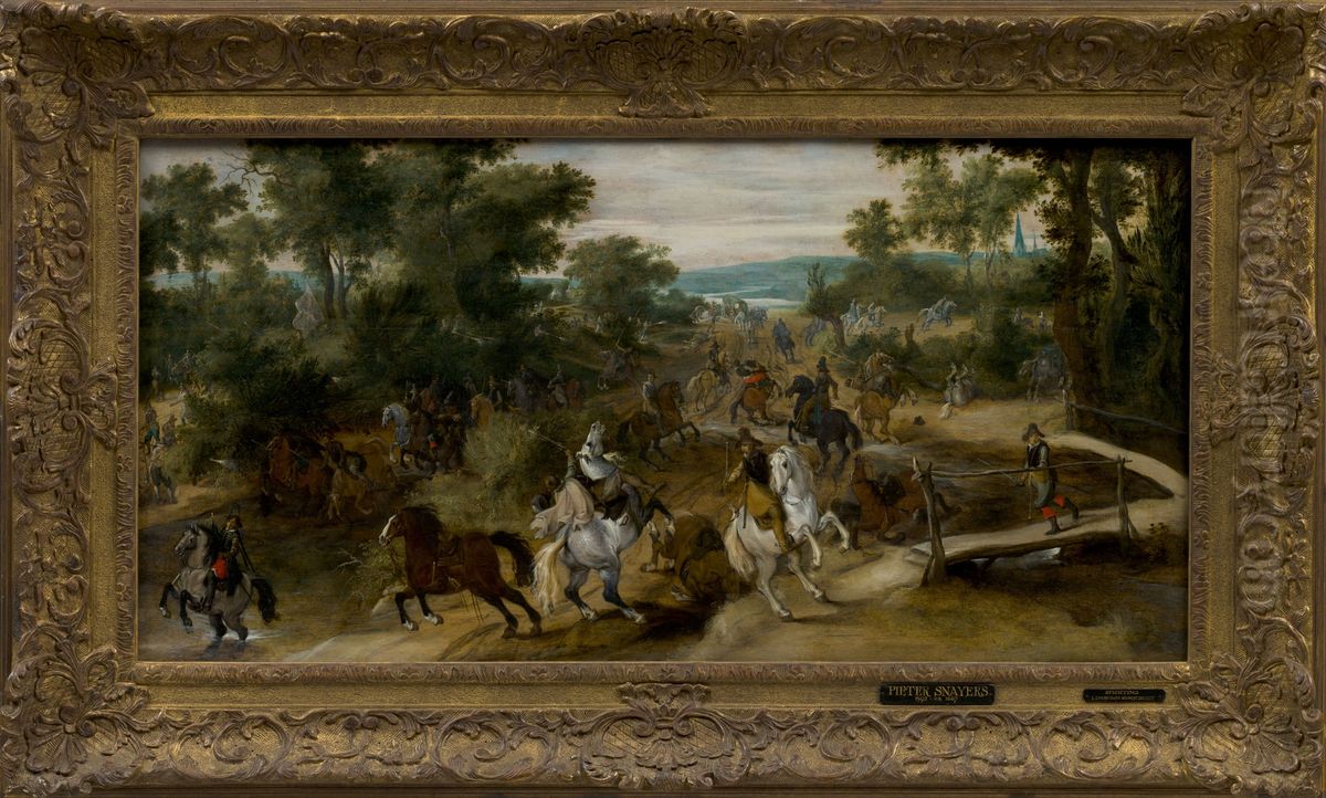 Overval op een konvooi Oil Painting by Peter Snayers