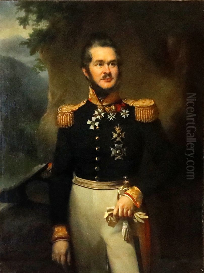 portrait of Hubert Joseph Jean Lambert de Stuers Oil Painting by Jan Adam Kruseman