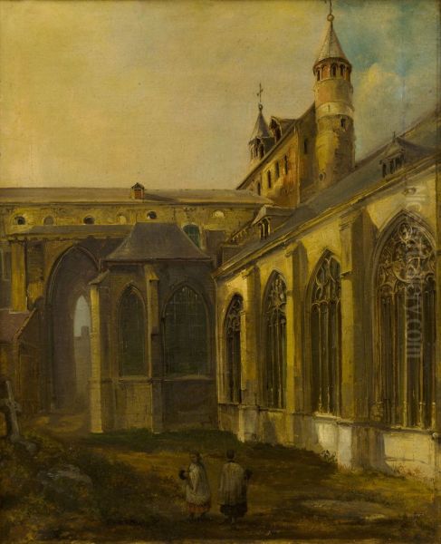 Pandhof O.L. Vrouwekerk Oil Painting by Alexander Schaepkens