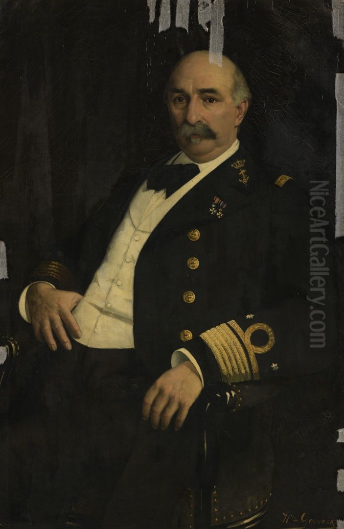 Portret van vice-admiraal Charles Henri Bogaert 1835-1892 Oil Painting by Henri Goovaerts