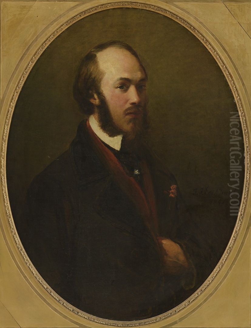 Portret van Alexander Batta (1816-1902), cellist Oil Painting by Jacobus Josephus Eeckhout
