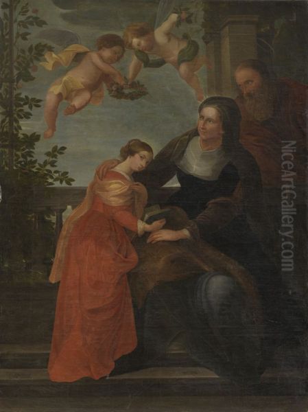 De opvoeding van Maria Oil Painting by Peter Paul Rubens