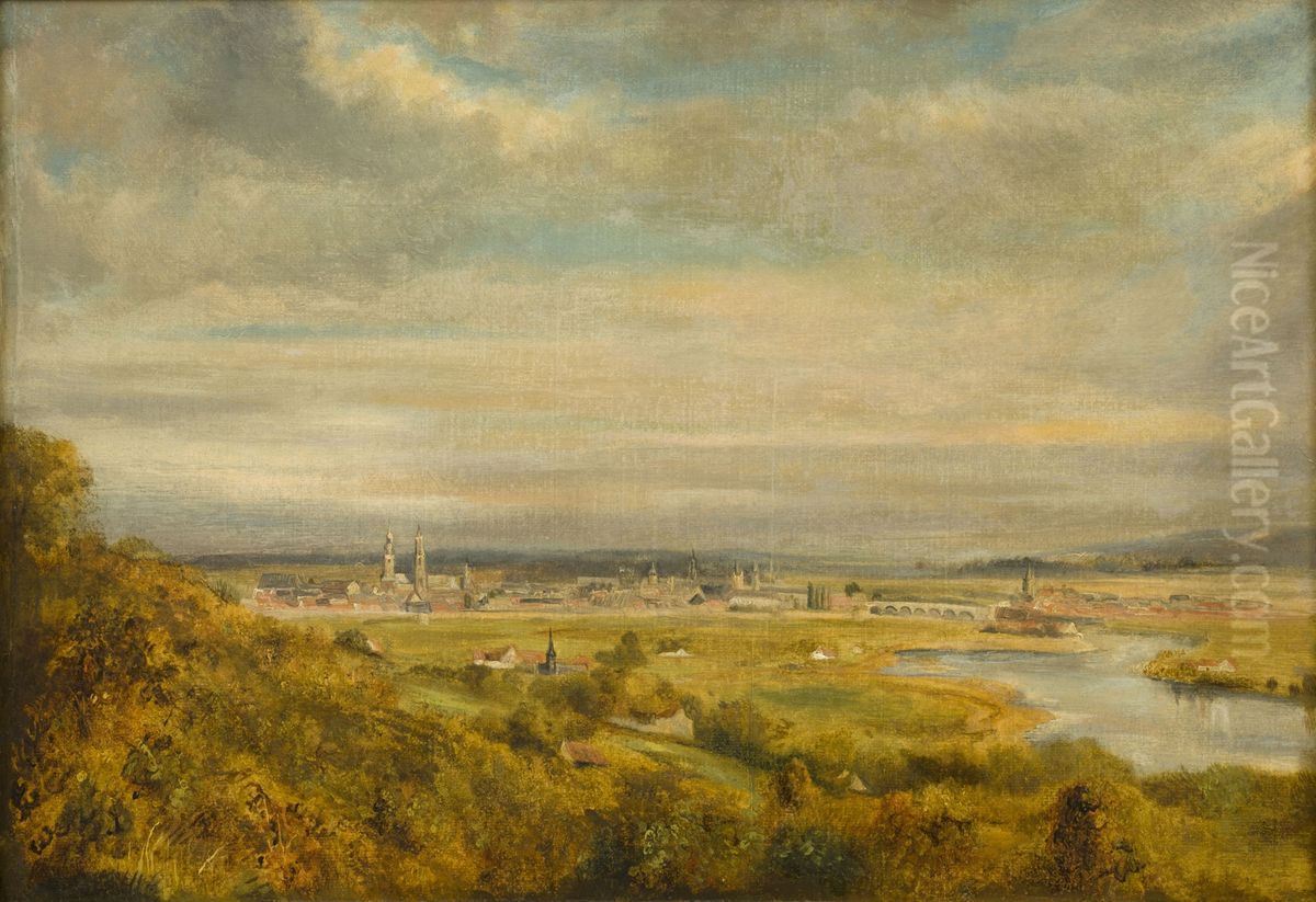 Gezicht St.Maartenskerk en de Maaspunttoren te Wijk Oil Painting by Alexander Schaepkens