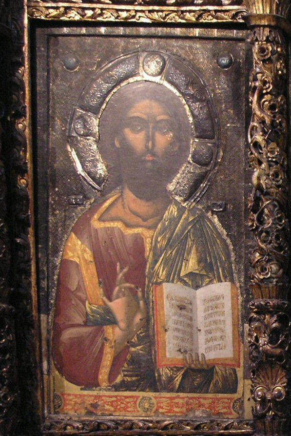 Christ with a book Oil Painting by Onufri