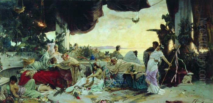 The Orgy Oil Painting by Pavel Svedomsky