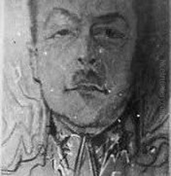 Portrait of general Jan Marian Hempel Oil Painting by Stanislaw Ignacy Witkiewicz