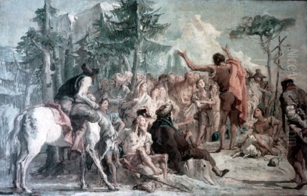 The Sermon of John the Baptist Oil Painting by Giovanni Domenico Tiepolo