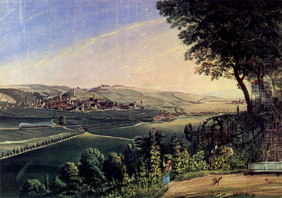 Ravensburg von Nordwesten Oil Painting by Jakob Eggli