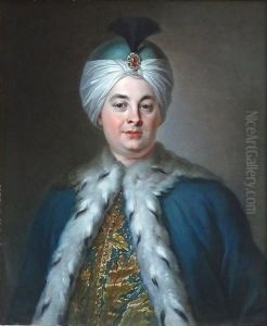 Portrait of the actor Lekain, in a Turkish headdress