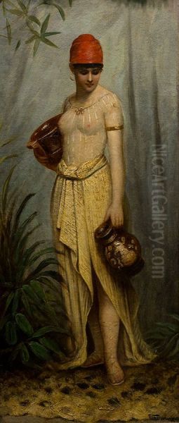 Donna egiziana Oil Painting by Egisto Ferroni