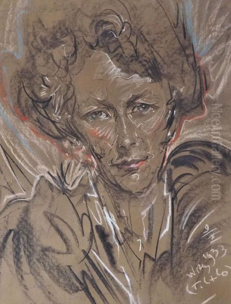 Portrait of Jadwiga Skibinska nee Niedzwiecka Oil Painting by Stanislaw Ignacy Witkiewicz (Witkacy)
