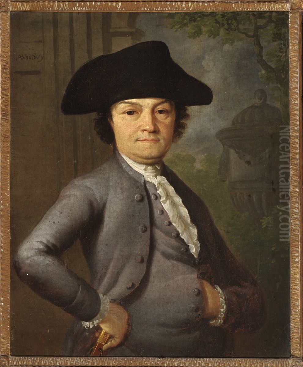 Portret van Joseph Mellie. Oil Painting by Abraham van Strij